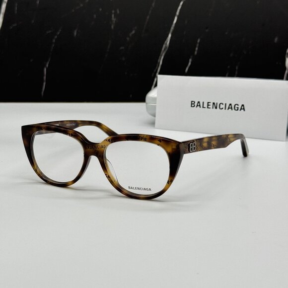 NEW BALENCIAGA BB0131O 008 CAT EYE HAVANA WOMEN EYEGLASSES BALENCIAGA - Picture 1 of 9